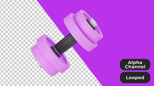 3D Animated Dumbbell | Alpha Channel