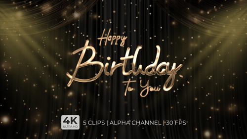 Colorful Fluid Happy Birthday Calligraphy Text Reveal