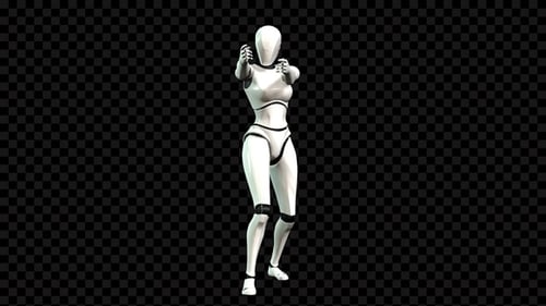 Robot Dual Gun Forward Shoot Animation Front View