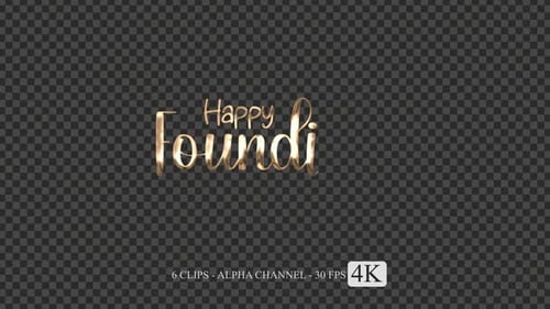 Metallic Happy Founding Day Text Reveal with Particles