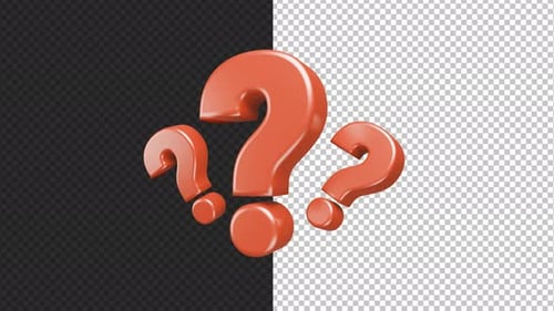 Animated 3D Red Question Marks Loop