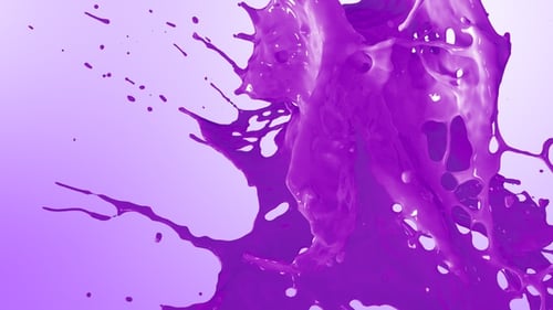 Drops Of Purple Paint Colliding Splash V5