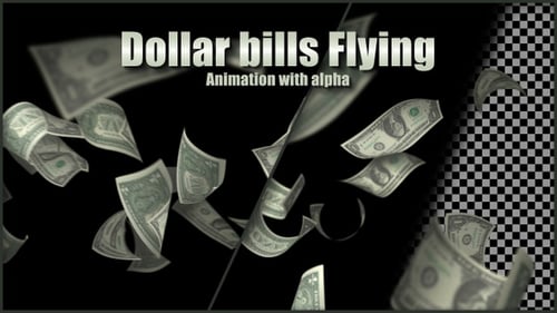 Dollarscheine fliegen mit Alpha