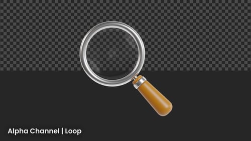 3D Magnifying Glass Animation | Alpha Channel