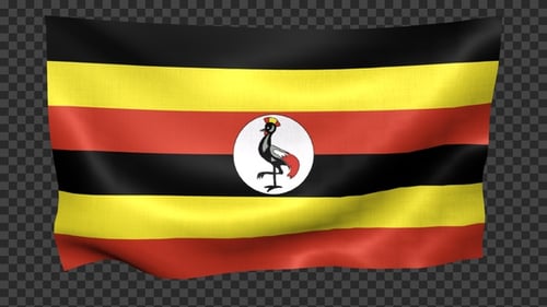 Realistic Waving Flag of Uganda Animation