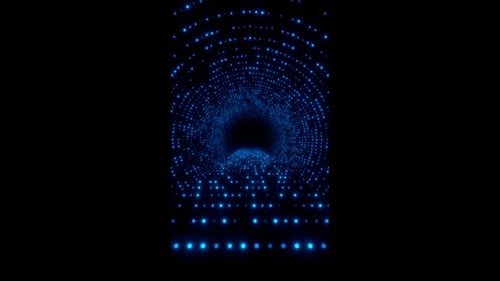 Vertical video blue digital tunnel loop animation background