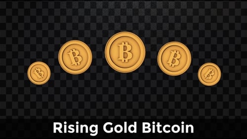 Rising Gold Bitcoin Coins - Crypto Wealth Loop