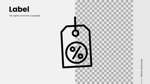 Minimalist Price Tag Label Icon Drawing Animation