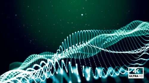 Futuristic Abstract Glowing Particle Waves Digital Background