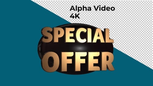 Shimmering 3D Special Offer Text Animation