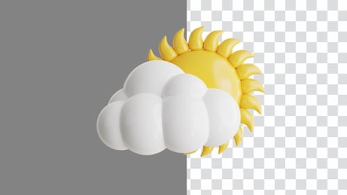 Basking in Radiance: Sunny Day Weather Forecast 3D Animation | Alpha Channel