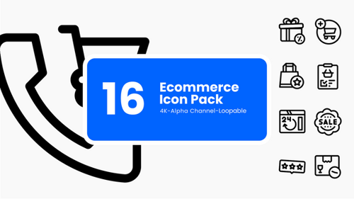 Animated E-commerce Line Icons Pack