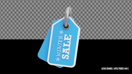 3D Winter Sale Tag Animation | Alpha Loop