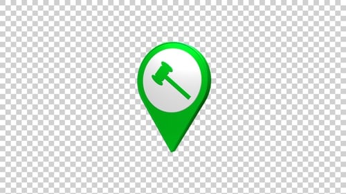 High Court Map Pin Location Icon Green