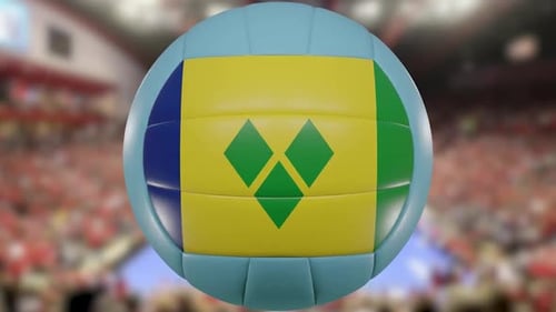 Animated Saint Vincent and the Grenadines Flag Volleyball Spin