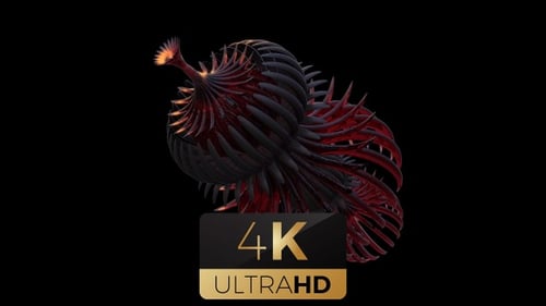 Dark Red Abstract Sci-Fi Rotating Organic Loop