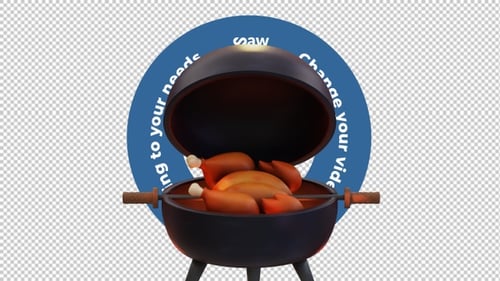 3D Animation Thanksgiving Grill / Roasted Turkey