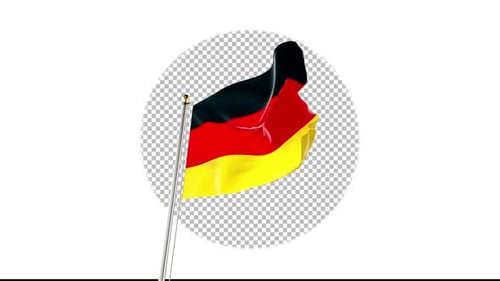 Waving German Flag Animation with Transparent Background