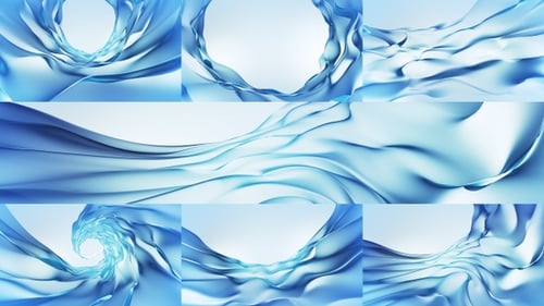 Abstract Blue Fluid Organic Waves Motion Background