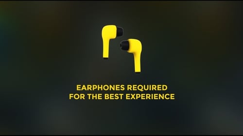 Modern 3D Yellow Wireless Earbuds Rotating Animation