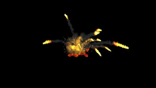 Dynamic Fiery Explosion with Smoke Trails Effect