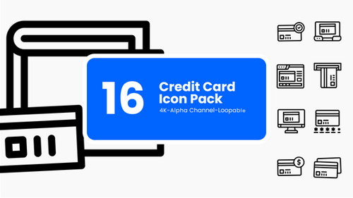 Credit Card Animated Icons – Finance Motion Graphics in Line Style