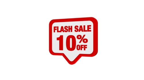 Animated Red Flash Sale 10% Off Discount Badge