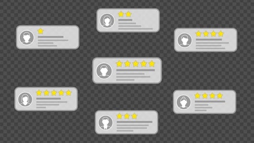Animated Customer Review Rating Boxes with User Avatars