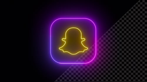Animated Neon Snapchat Social Media Logo Reveal