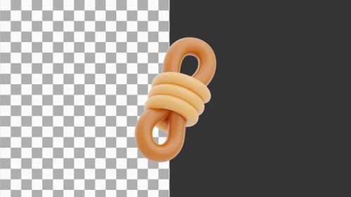 3D-Animation eines strapazierfähigen Nylon-Kletterseils | Alpha Channel
