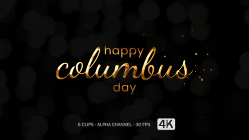 Happy Columbus Day Decorative Title Reveal Animation