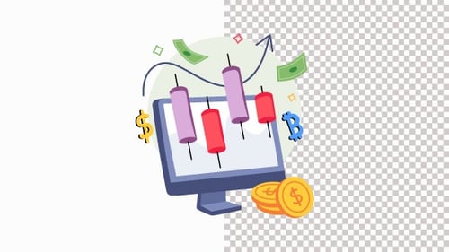 Market Growth Animation Alpha Channel