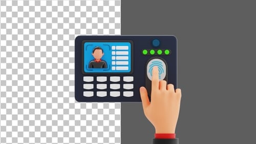 3D Finger print scan | Alpha Channel