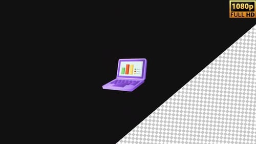 3d laptop animation | Alpha Channel