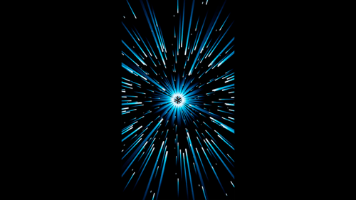 Vertical video blue neon ball burst rays loop animation background