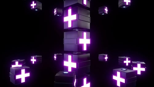 Plus Minus Sign Neon Light Cubes Vj Loop