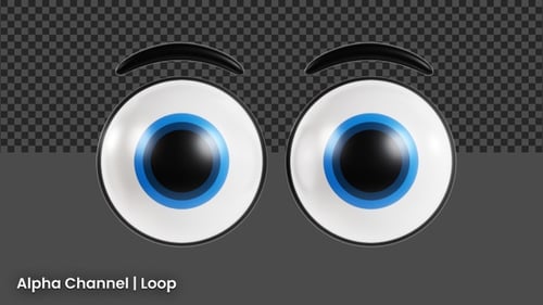 Divertida animación 3D de emojis con ojos laterales | Alpha Loop