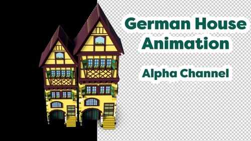 Set inmobiliario Cute House Construction Animation 02 - Amarillo