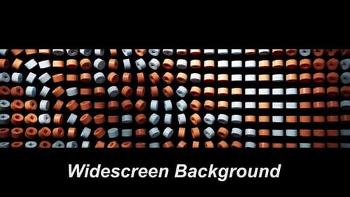 Orange And Blue 3D Circle Geometric Abstract Widescreen Background