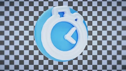Animated Stopwatch Emoji Alpha Channel