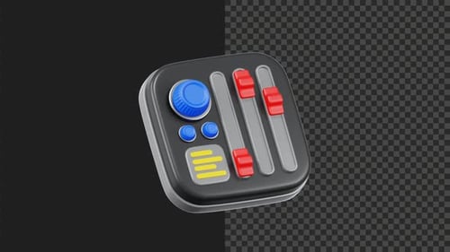 Animated 3D Audio Mixer Settings Icon