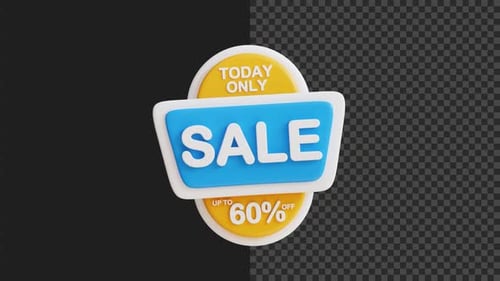 Modern 3D Animated Sale Badge for Digital Marketing Promotions