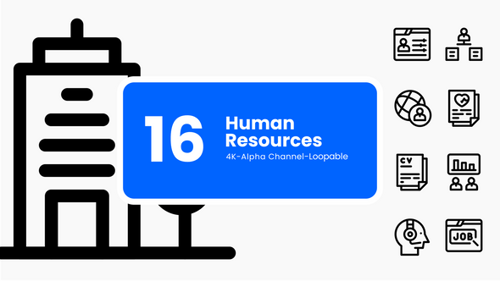 Bewegungssymbole für die Personalabteilung — Animierte Team- und Mitarbeiterelemente