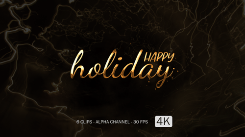 Elegant Happy Holiday Text Reveal with Metallic Color Options
