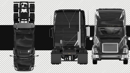 Pack Of 3 Black Semi Trucks On Alpha Loop