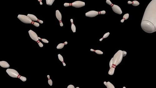 Animated Bowling Pins Falling Down Transition