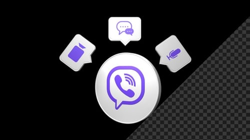 Modern 3D Communication Icons Rotating Animation