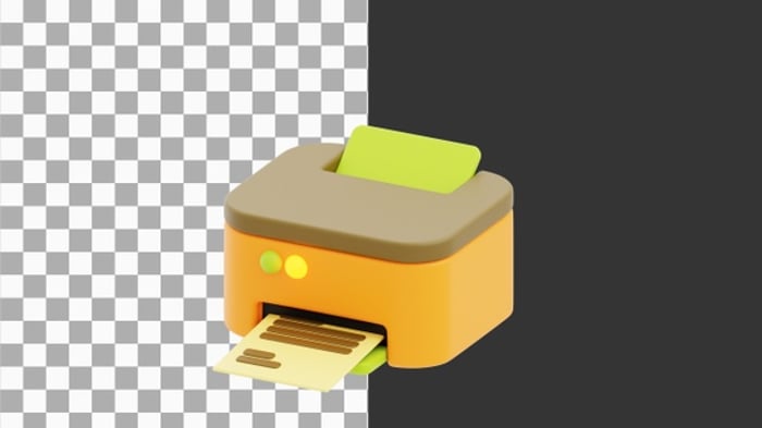 Animated Flat Design Printer Icon with Printing Action, Elements Motion ...