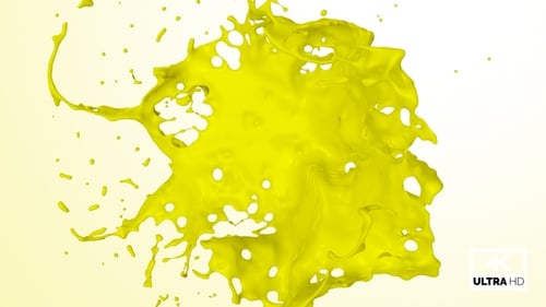 Bright Yellow Liquid Splatter Exploding Animation