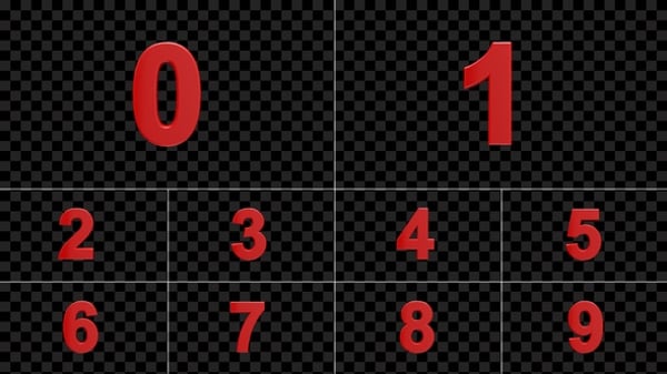 3D Purple Animated Numbers and Symbols Alpha Channel Pack, Elements ...